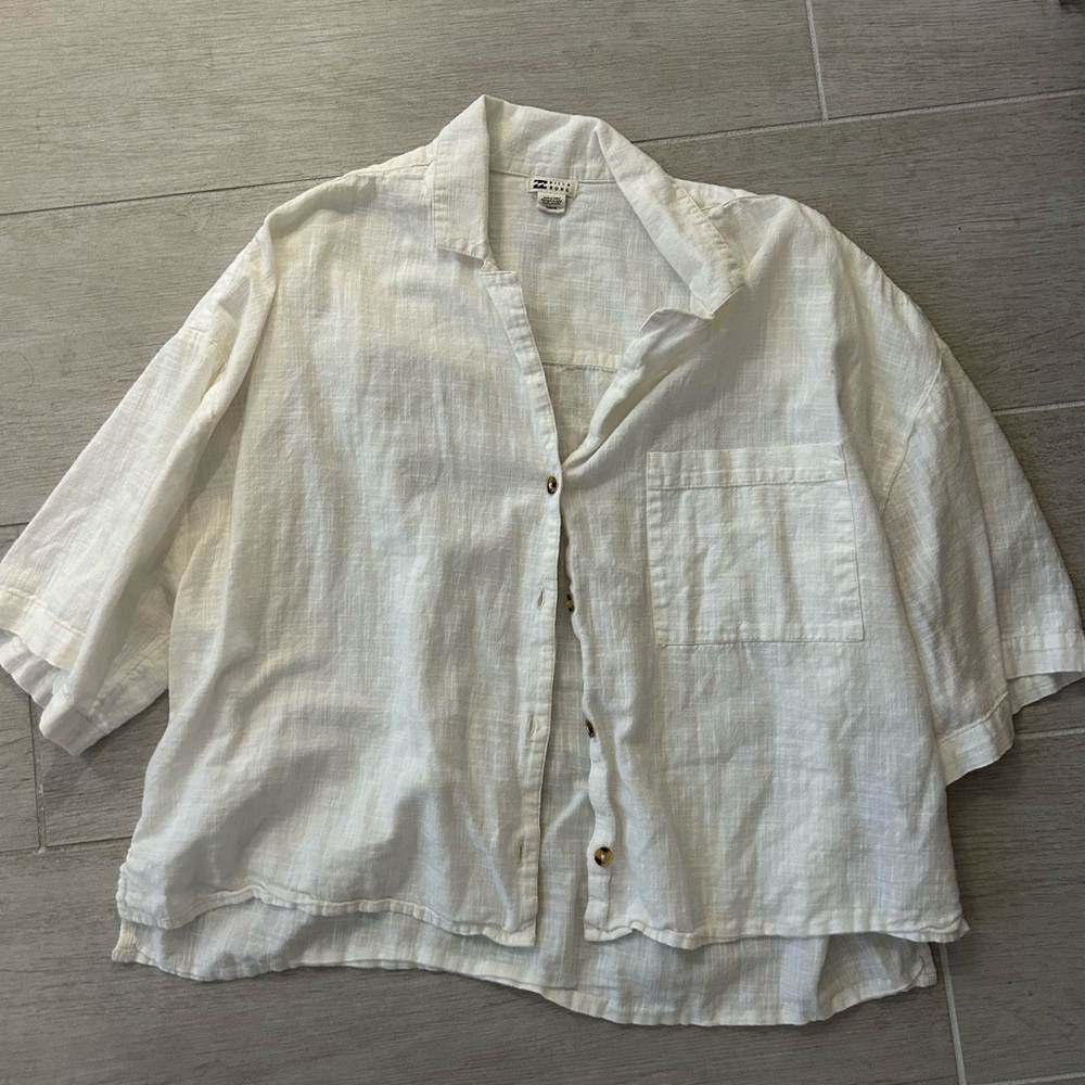 Billabong white linen short sleeve